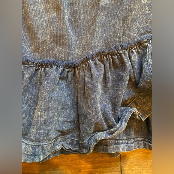 Free People Convertible Ruffle Hem Denim Jumper Dress - Picture 5 of 7